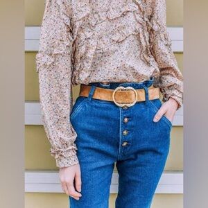 NWT Leandro Blue Denim Jeans with Tie Belt